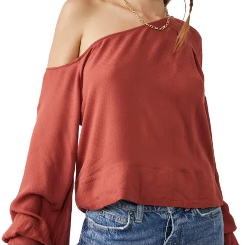 NWT - Free People Justina Blouse In Warmstone - Size XS